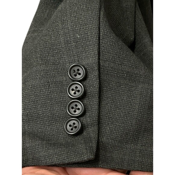 Jos A Bank Blazer Mens 43L Gray Plaid Wool Sport Coat - Picture 4 of 12